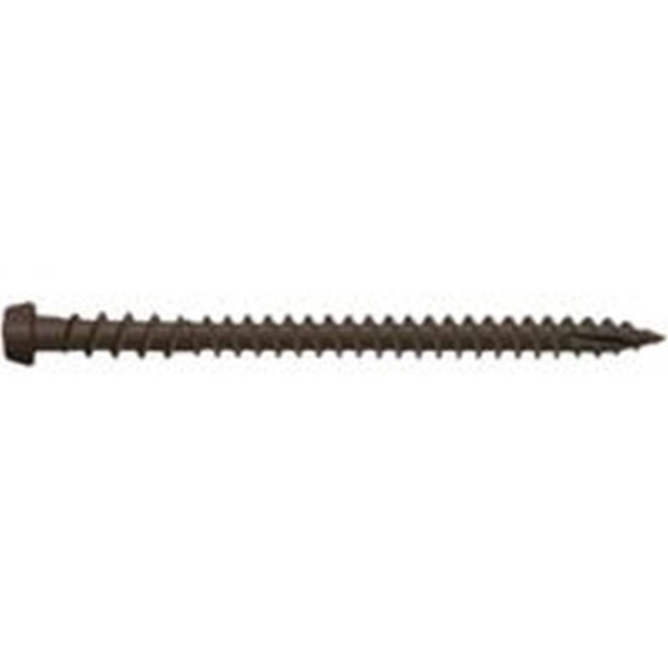 0349254 Deck Screw, #10 Thread, 2-1/2 in L, T20 Drive Size, Carbon Steel, Star Drive, Type 99 Double-Slash Point, Carbon , ProTech-Coated, 350/PK, Brown