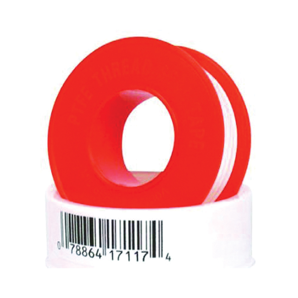 Harvey 017117-500 Thread Seal Tape, 520 in L, 1/2 in W, PTFE, Red/White - 1