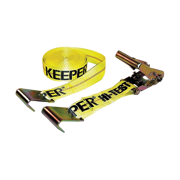 Keeper Heavy Duty Ratcheting Tie Down - 27ft X 2in - 10,000lb Strength With Double J-Hooks