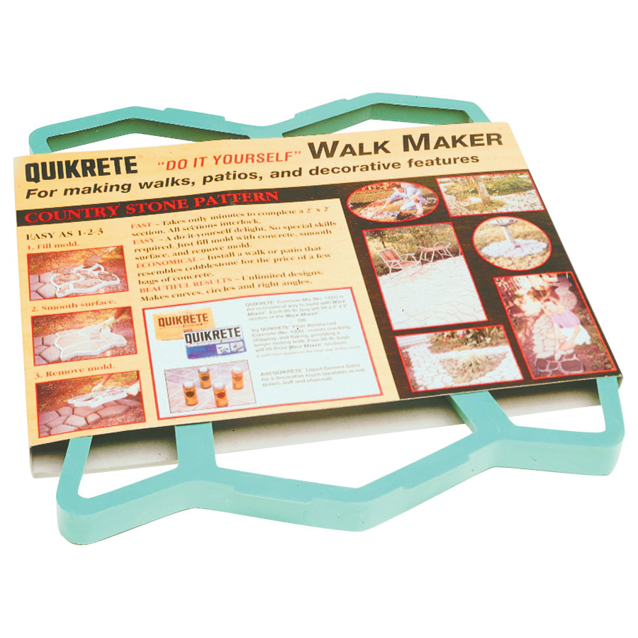 Quikrete Walk Maker Series 692132 Building Form, 2 ft L Block, 2 ft W Block, Plastic, 80 lb, Cobblestone Pattern