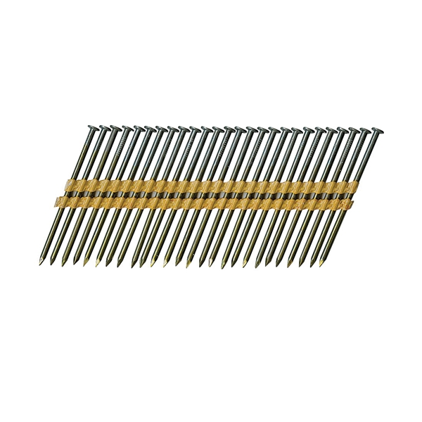 0600152 Framing Nail, Paper Tape Collation, 2-3/8 in L, 11-1/2, Steel, Bright, Clipped Head, Smooth Shank