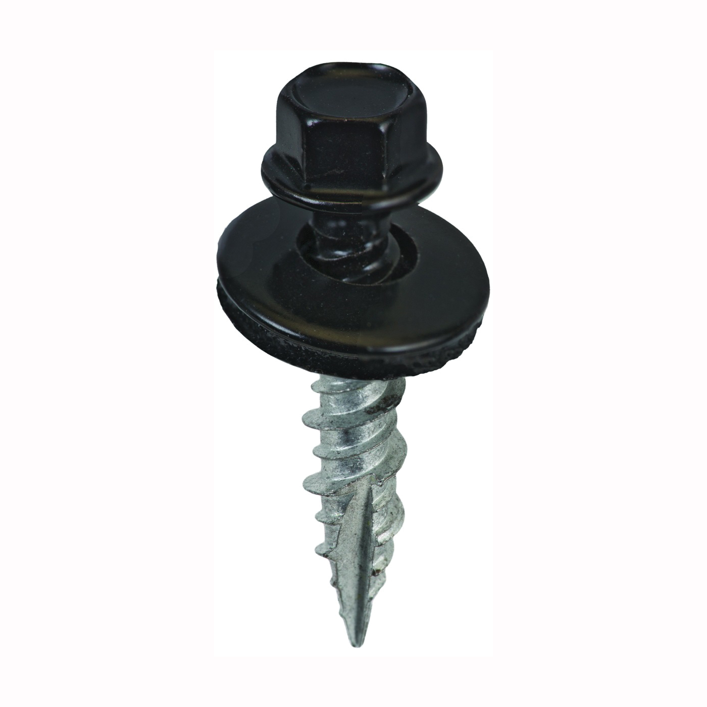 SW-MW1BK250 Screw, #9 Thread, High-Low, Twin Lead Thread, Hex Drive, Self-Tapping, Type 17 Point, 250/BAG