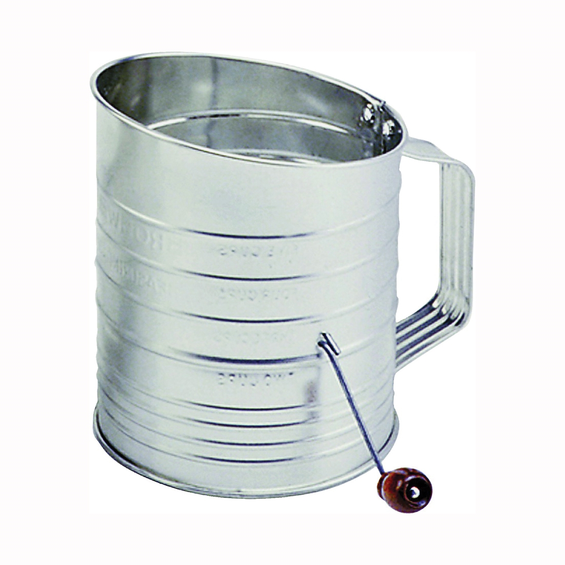 137 Hand Crank Sifter, 40 oz, 5 in H, Stainless Steel