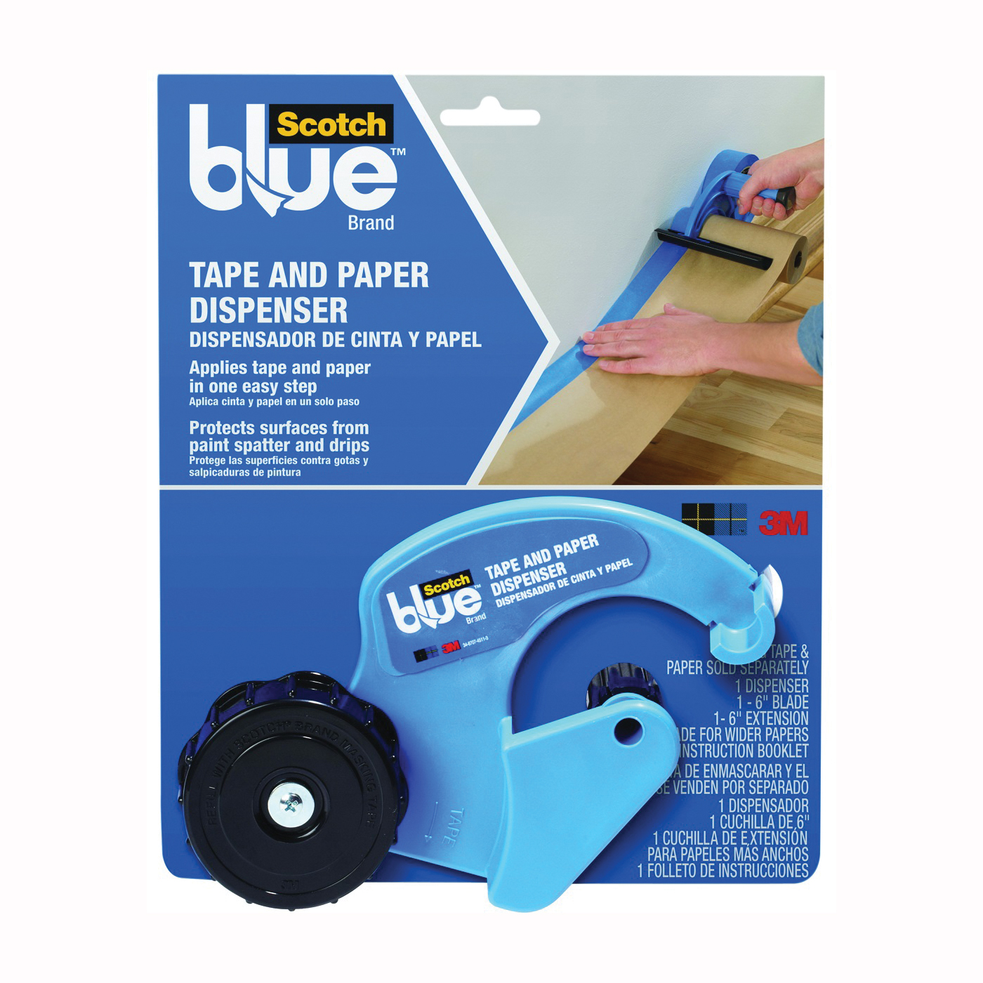 M1000 Tape and Paper Dispenser, 2 in Max Tape W, Blue