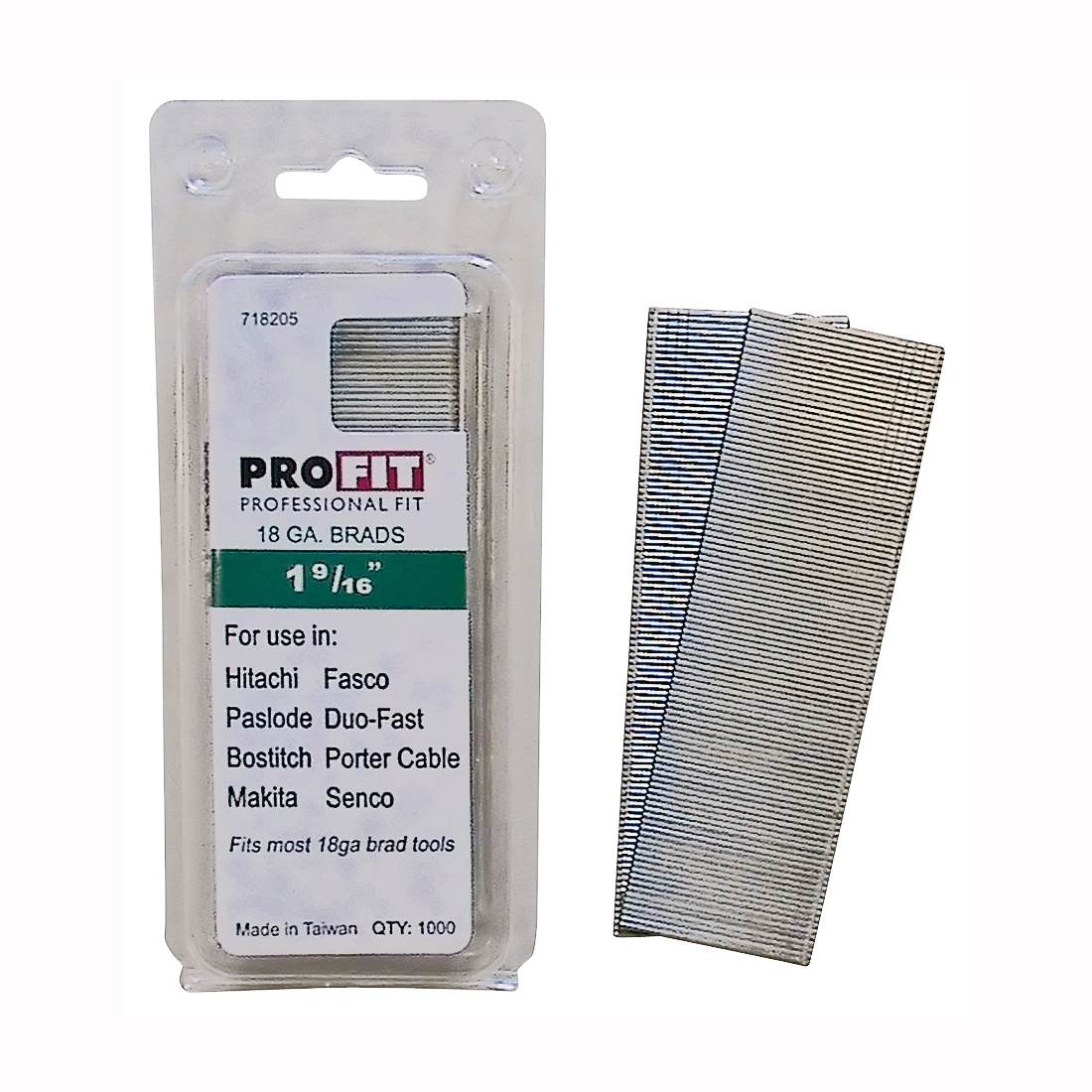 ProFIT 0718205 Series Finish Nail, Glue Collation, 1-9/16 in L, 18 ...