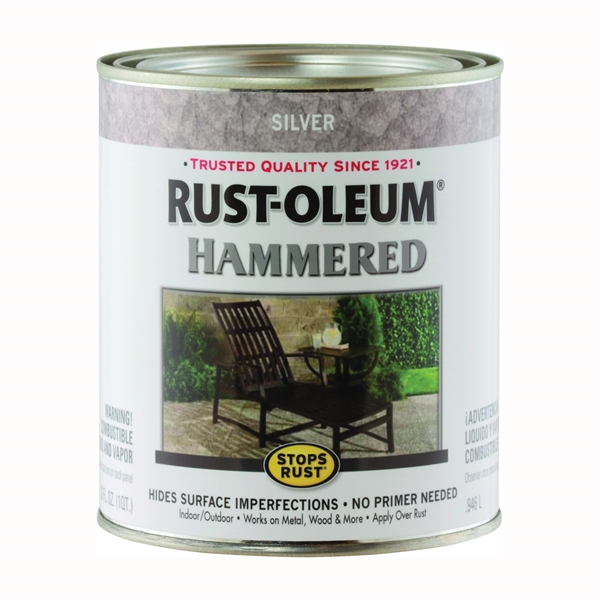 STOPS RUST 7213502 Hammered Metal Finish, Silver, 1 qt, Can