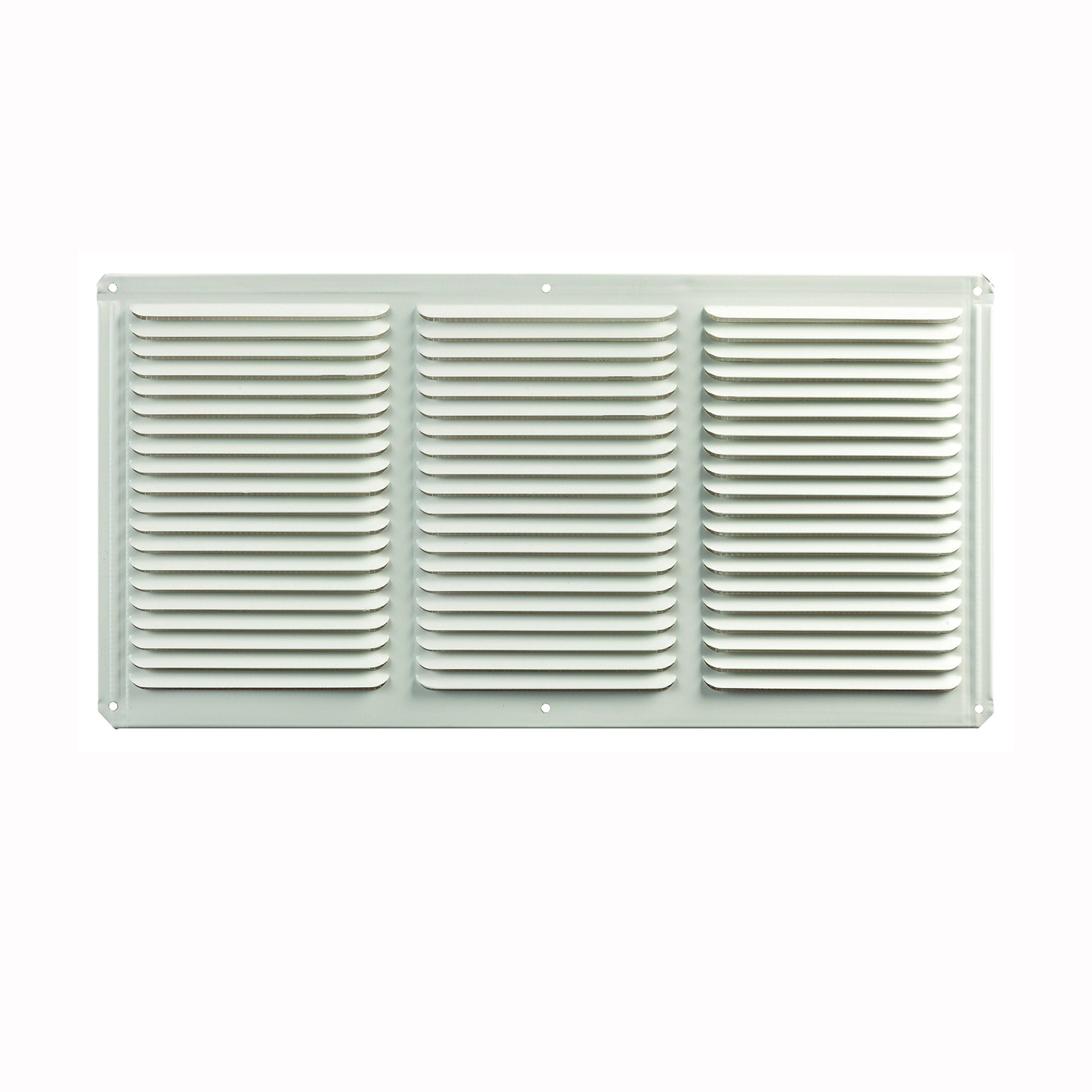 Master Flow EAC16X8W Undereave Vent, 8 in L, 16 in W, 65 sq-ft Net Free Ventilating Area, Aluminum, White - 1
