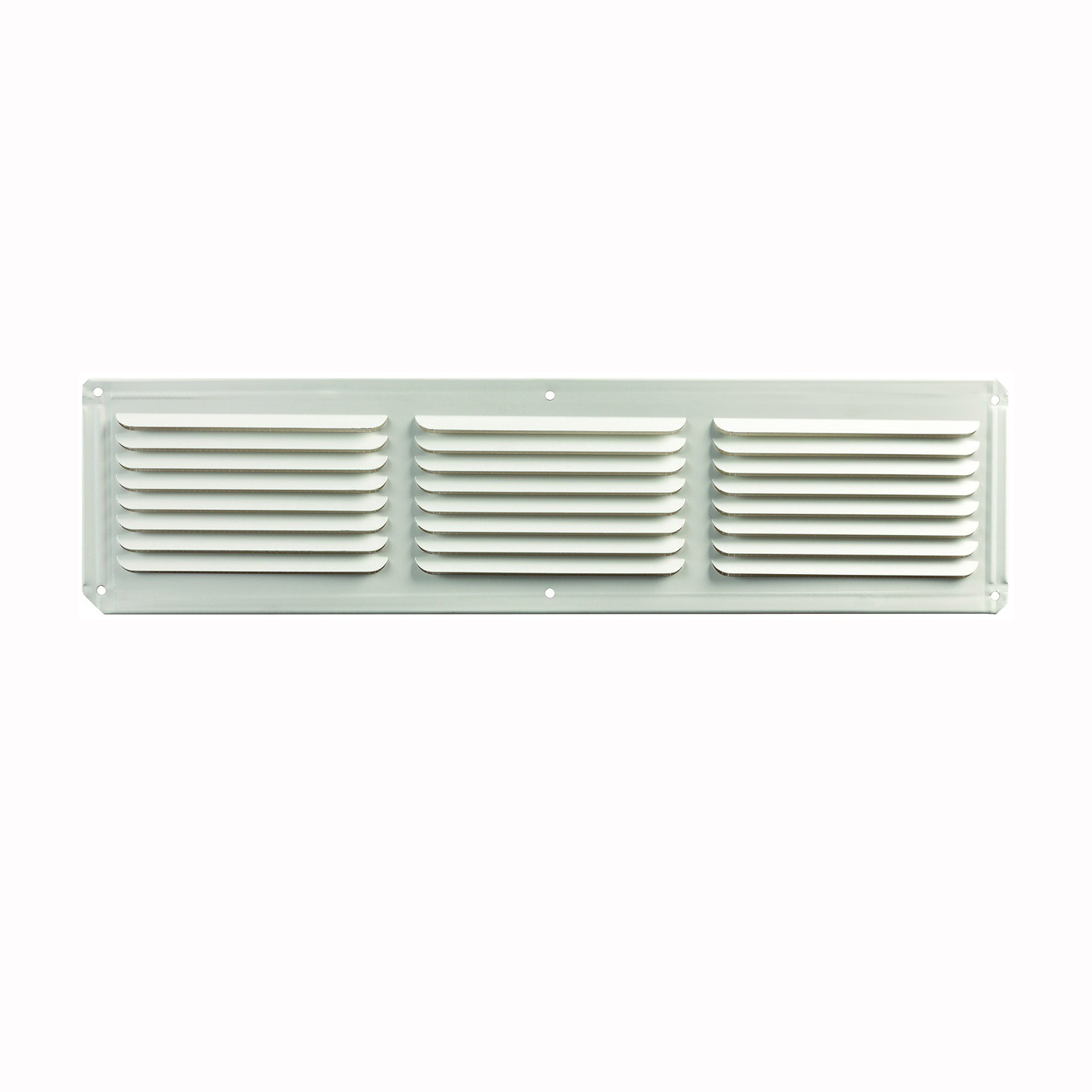Master Flow EAC16X4W Undereave Vent, 4 in L, 16 in W, 26 sq-ft Net Free Ventilating Area, Aluminum, White - 1