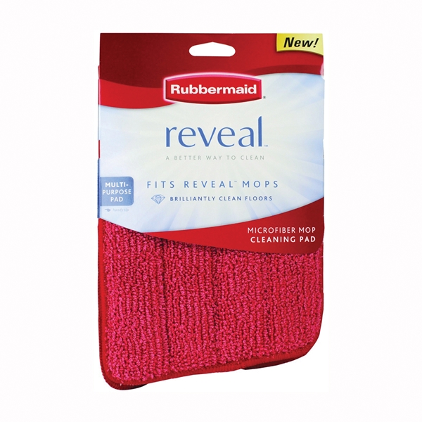 Rubbermaid FG1M1900RED Mop Pad, 16-1/2 in L, 5-1/2 in W, Microfiber Cloth, Red, Machine Washable: Yes - 2