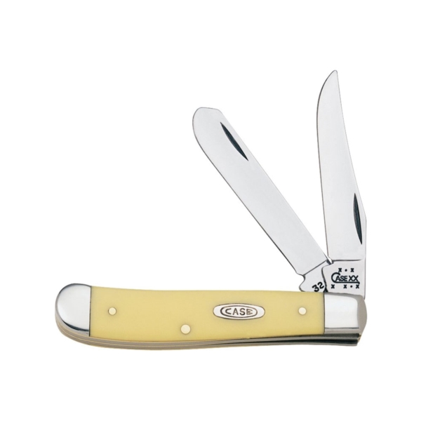 00029 Folding Pocket Knife, 2.7 in Clip, 2-3/4 in Spey L Blade, Vanadium Steel Blade, 2-Blade, Yellow Handle