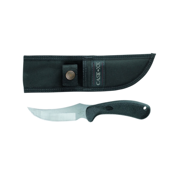 CASE 00362 Skinner Knife, 4.13 in L Blade, Stainless Steel Blade, Ergonomic Handle, Black Handle