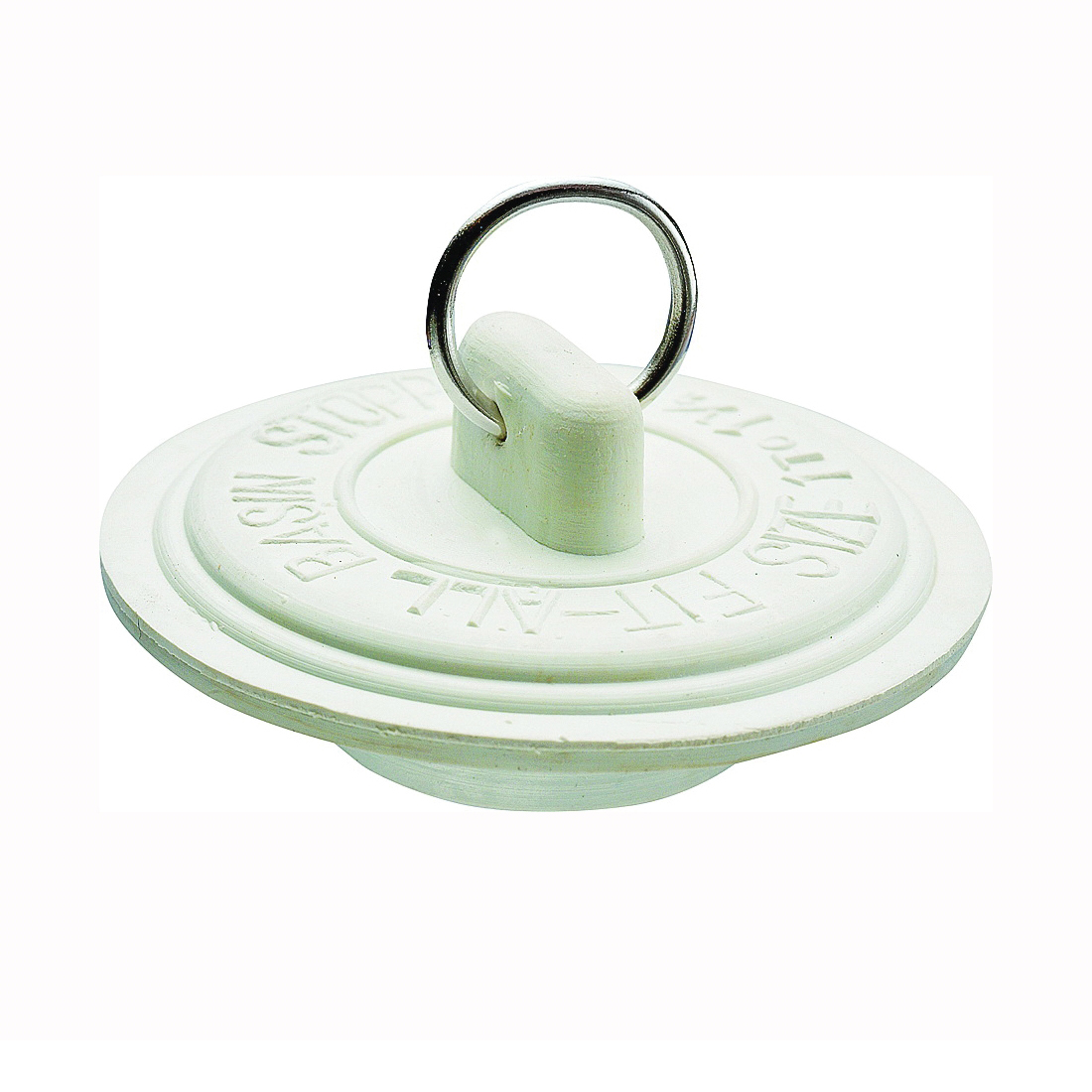 Duo Fit Series PP22003 Drain Stopper, Rubber, White, For: 1 to 1-3/8 in Sink