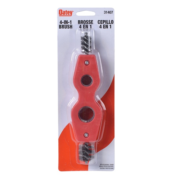 Oatey 31407 4-in-1 Brush, Steel Bristle, Polystyrene Handle - 2