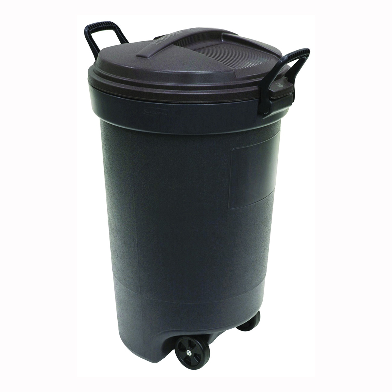 Rubbermaid Roughneck 32 Gal Outdoor Recycling Bin Wastebasket With Snap-Fit Lid 