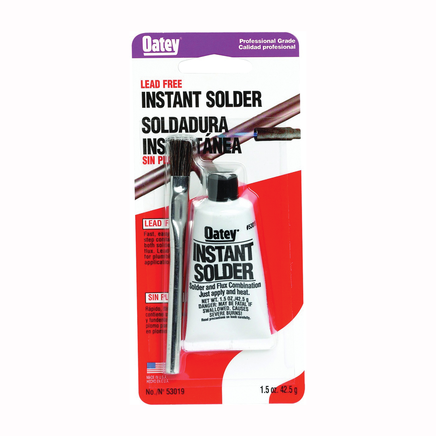 Oatey 53019 Instant Solder, 1-1/2 oz, Paste, Gray, 420 to 455 deg F Melting Point - 1