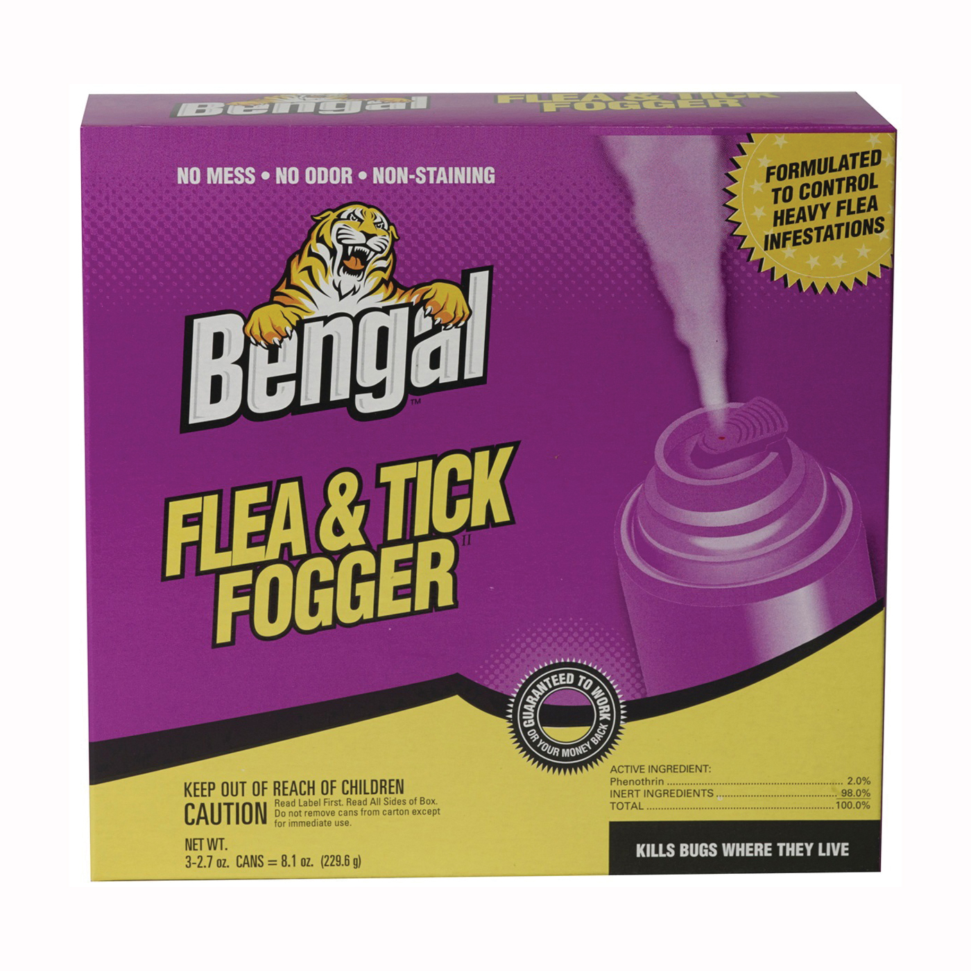 55204 Flea and Tick Fogger, 18,000 cu-ft Coverage Area, Clear/Light Yellow