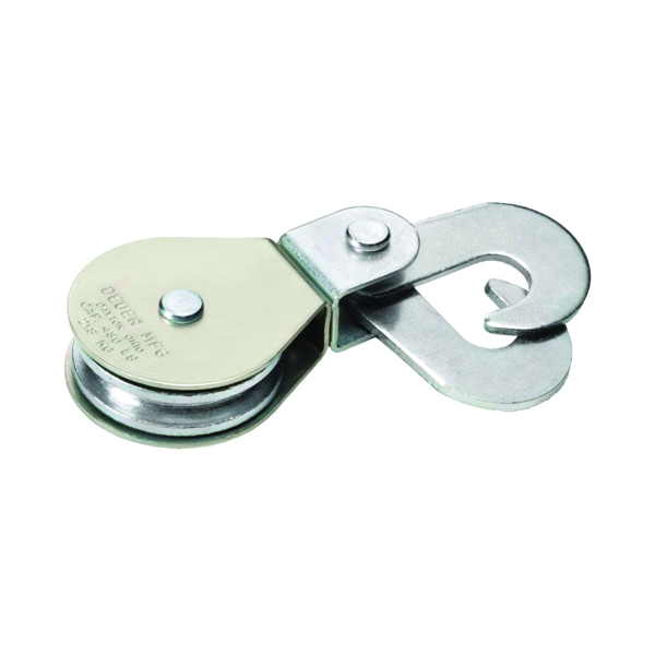 DB-20HS Scissor Hook Block, Swivel Eye, 1/4 in Rope, 480 lb Working Load, 2 in Sheave, Zinc