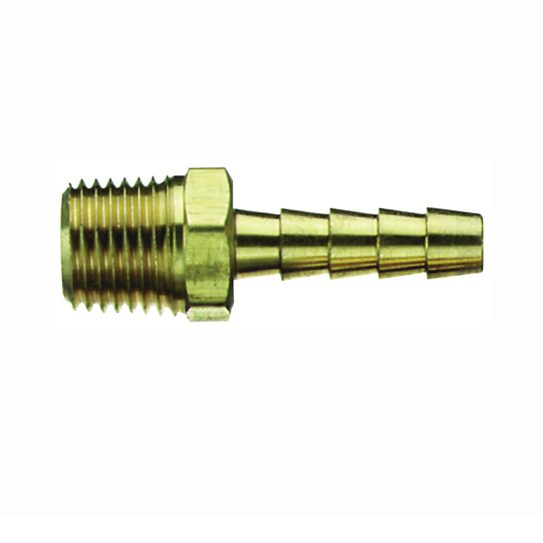 21-133 Air Hose Fitting, 1/4 in, MNPT x Barb, Brass