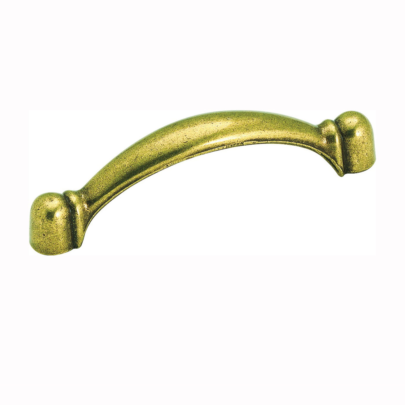 Amerock BP3441BB Cabinet Pull, 3-7/16 in L Handle, 1-1/8 in H Handle, 15/16 in Projection, Zinc, Burnished Brass
