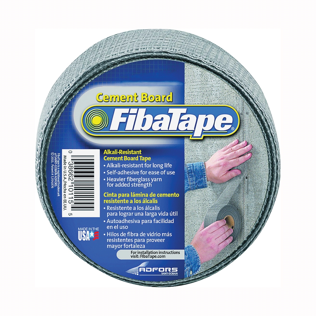 Adfors FibaTape FDW6653-U Cement Board Tape, 50 ft L, 3 in W, Gray