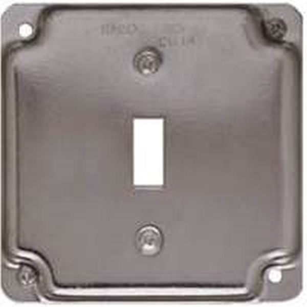 Raco 800C Exposed Work Cover, 4-3/16 in L, 4-3/16 in W, Square, Galvanized Steel, Gray - 1
