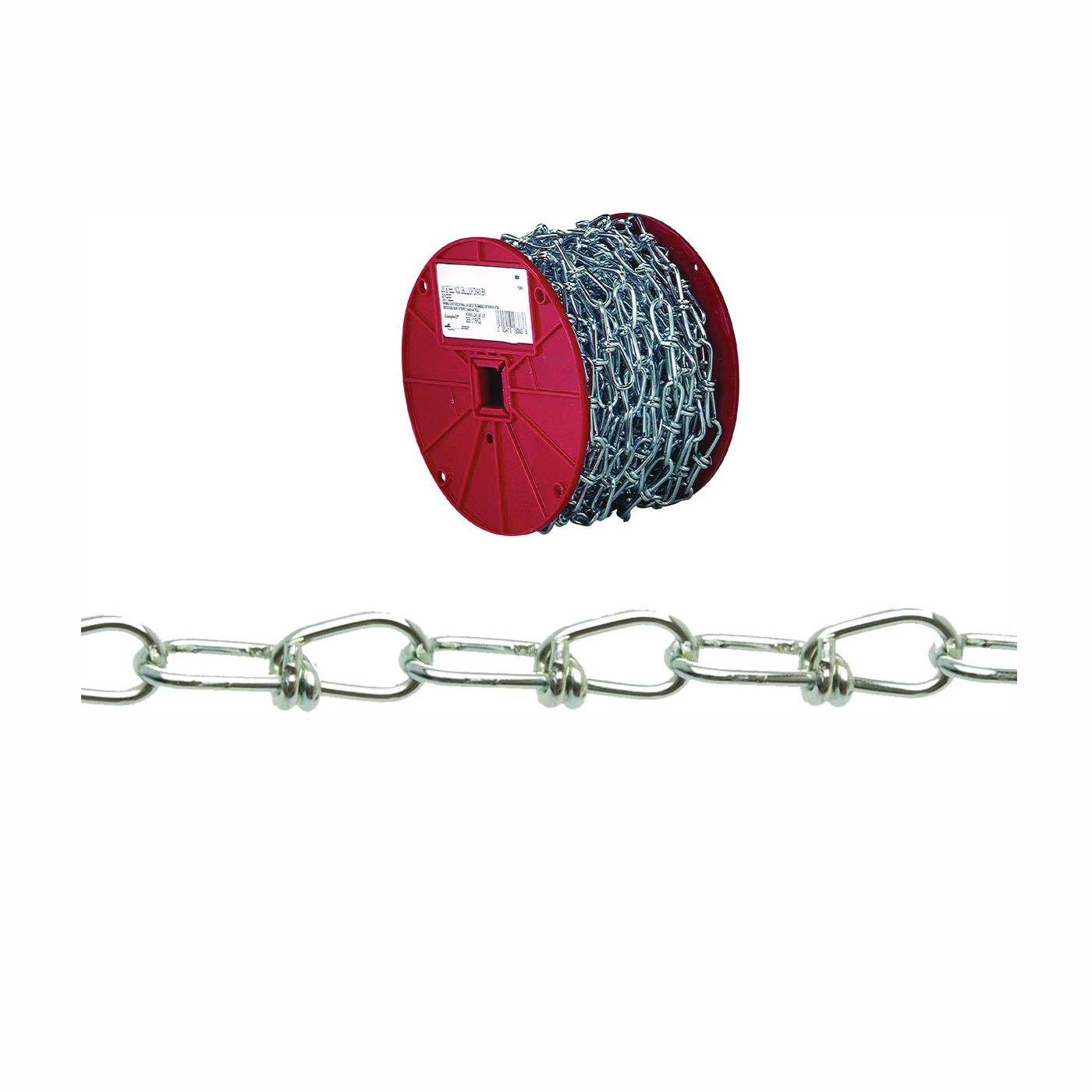 0723227 Loop Chain, #3, 200 ft L, 90 lb Working Load, Low Carbon Steel, Zinc