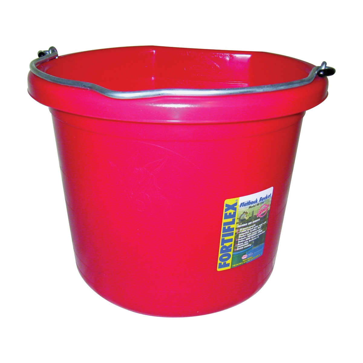 Fortex-Fortiflex FB-124 Series FB-124 R Bucket, 24 qt Volume, Rubber/Polyethylene, Red