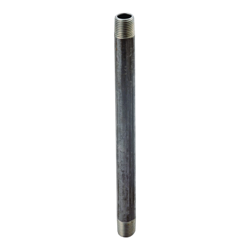 11/2X12 Pipe Nipple, 1-1/2 in, Male, Steel, SCH 40 Schedule, 12 in L