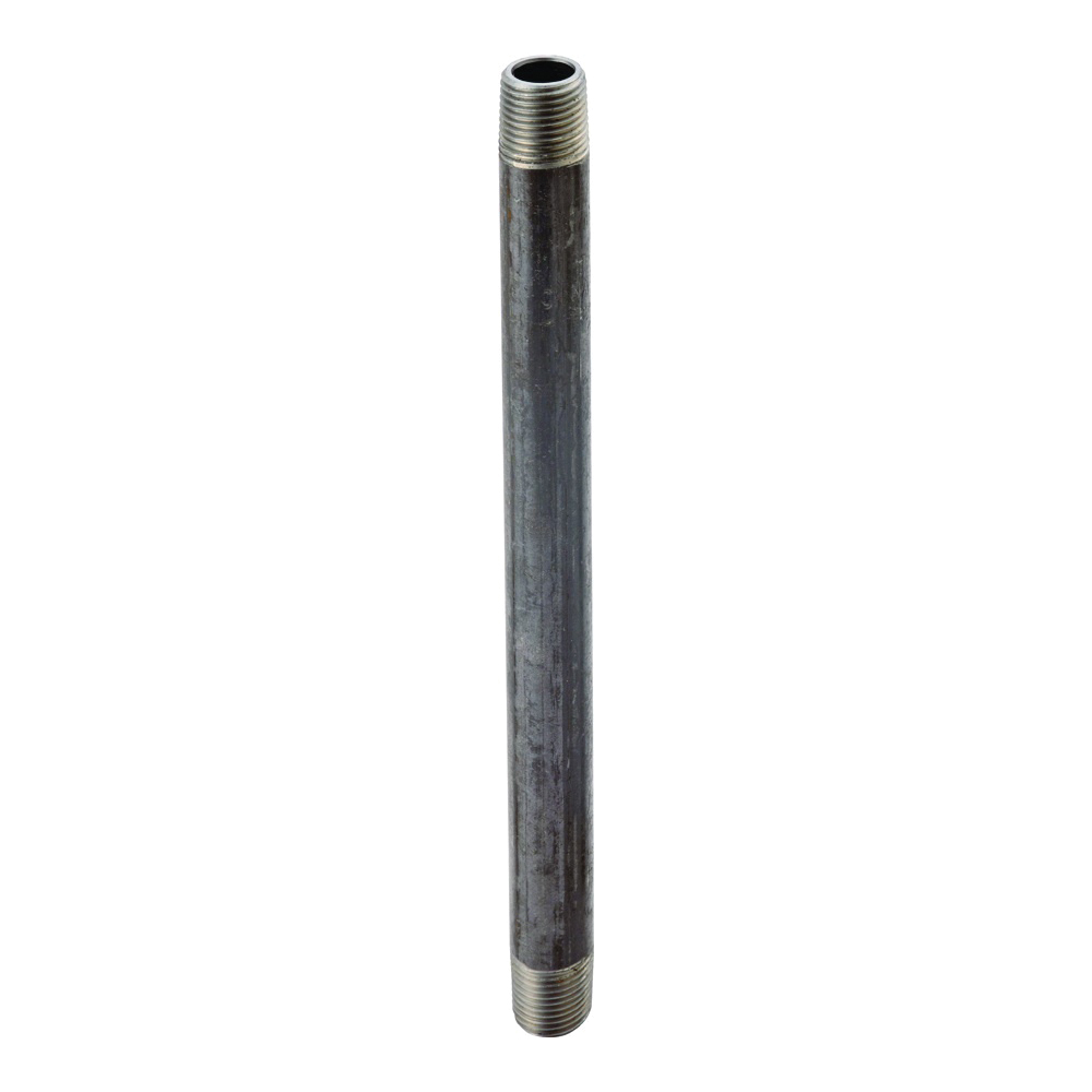 3/8X12 Pipe Nipple, 3/8 in, Male, Steel, SCH 40 Schedule, 12 in L