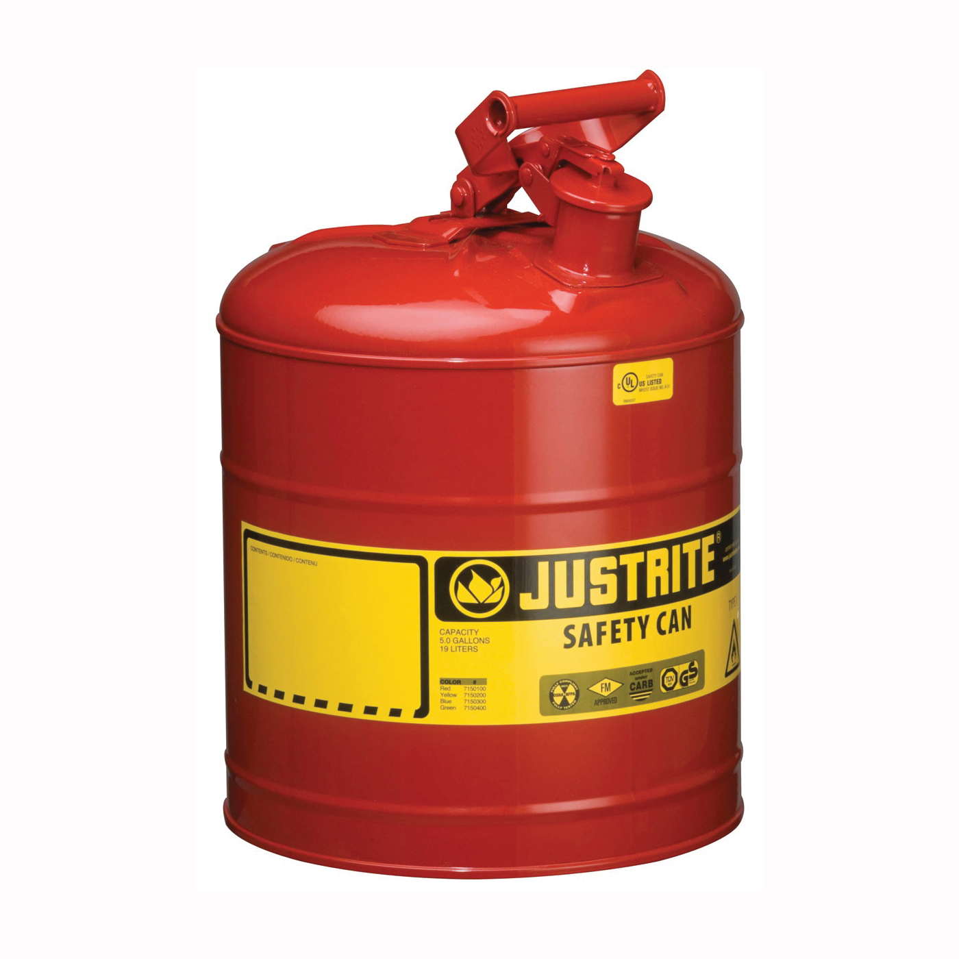 7150100 Safety Can, 5 gal, Steel, Red