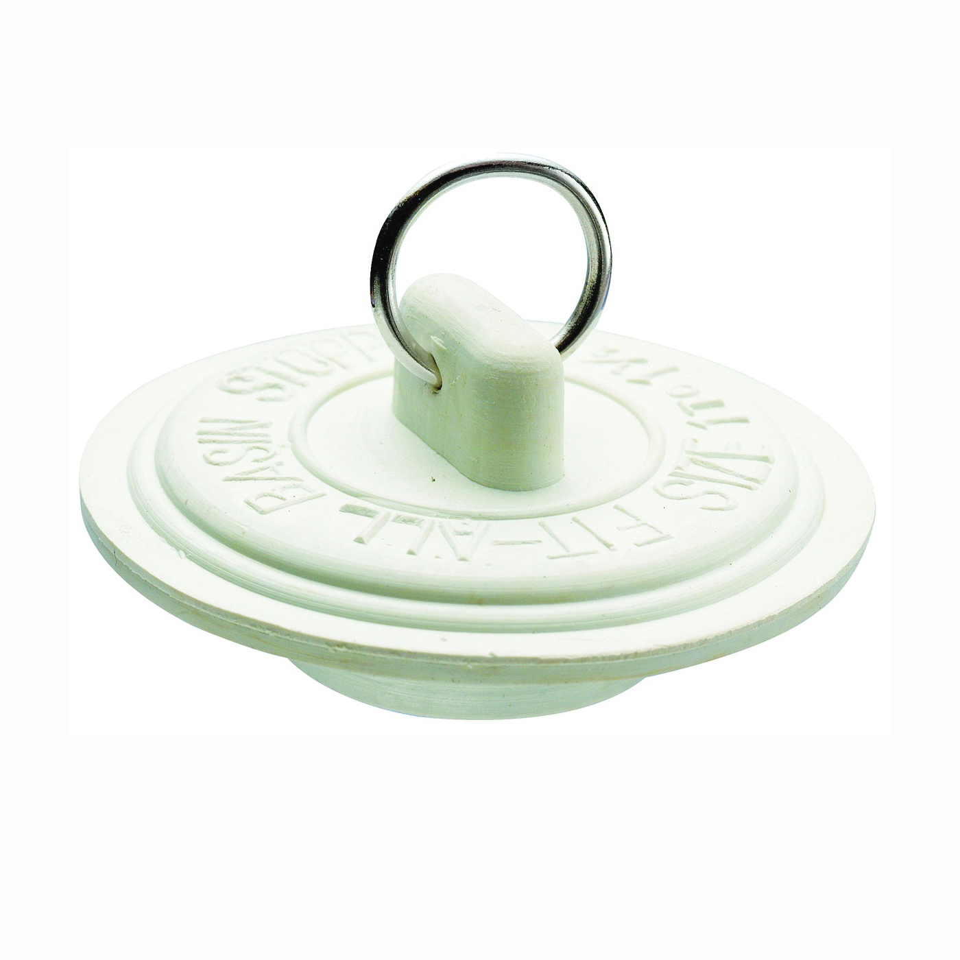 Duo Fit Series PP22006 Drain Stopper, Rubber, White, For: 1-5/8 to 1-3/4 in Sink