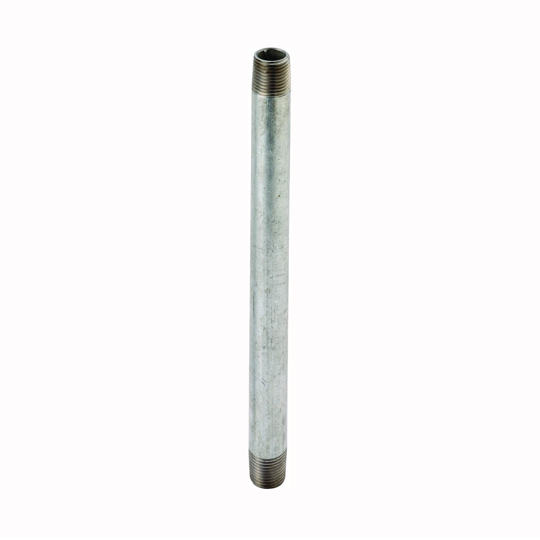 11/2X9G Pipe Nipple, 1-1/2 in, Threaded, Steel, 9 in L