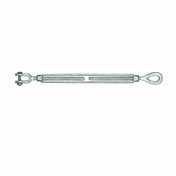 BARON 18-5/8X6 Turnbuckle, 3500 lb Working Load, 5/8 in Thread, Jaw, Eye, 6 in L Take-Up, Galvanized Steel