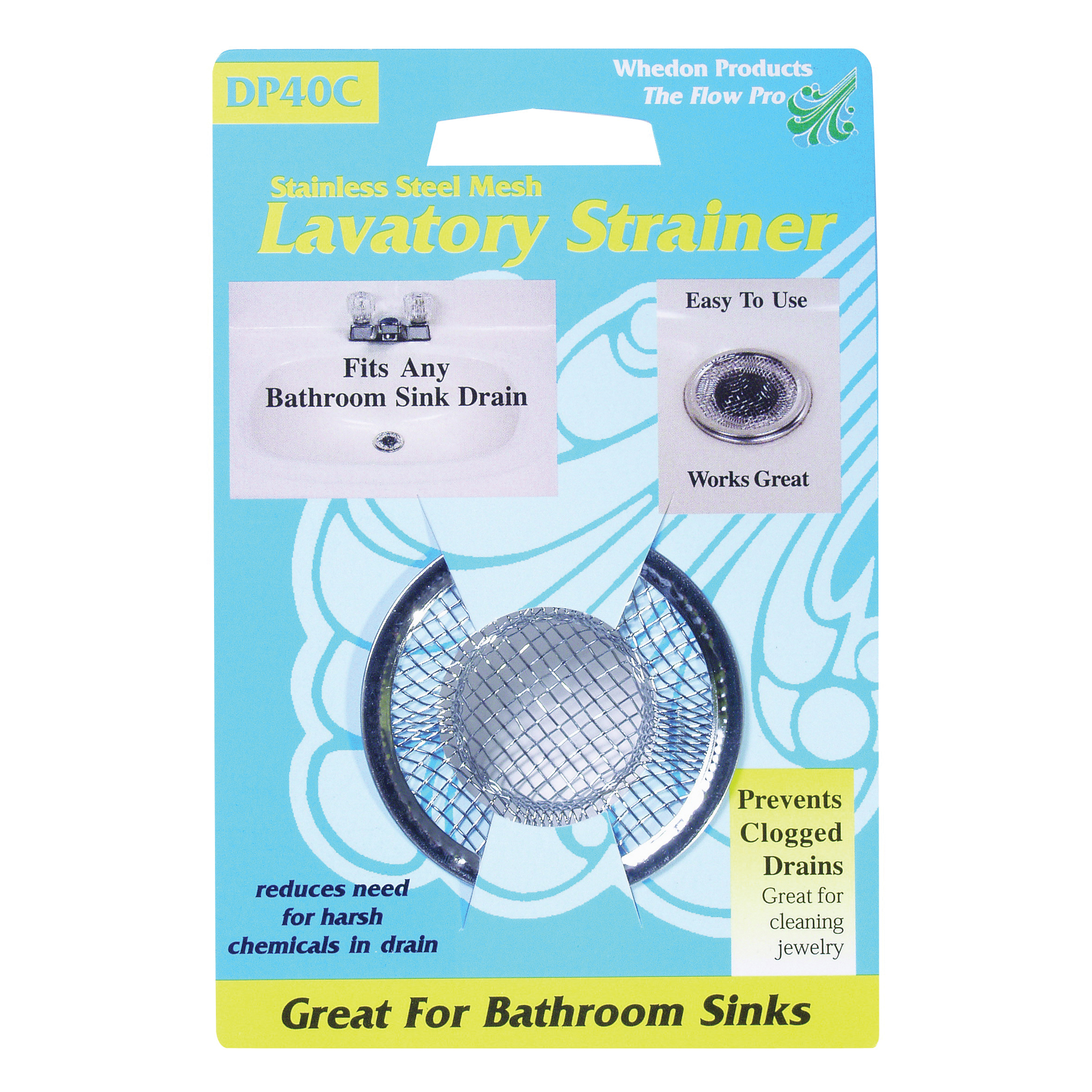 DP40C Lavatory Strainer with Ring, 2-1/4 in Dia, Stainless Steel, For: Lavatory Sink Drains