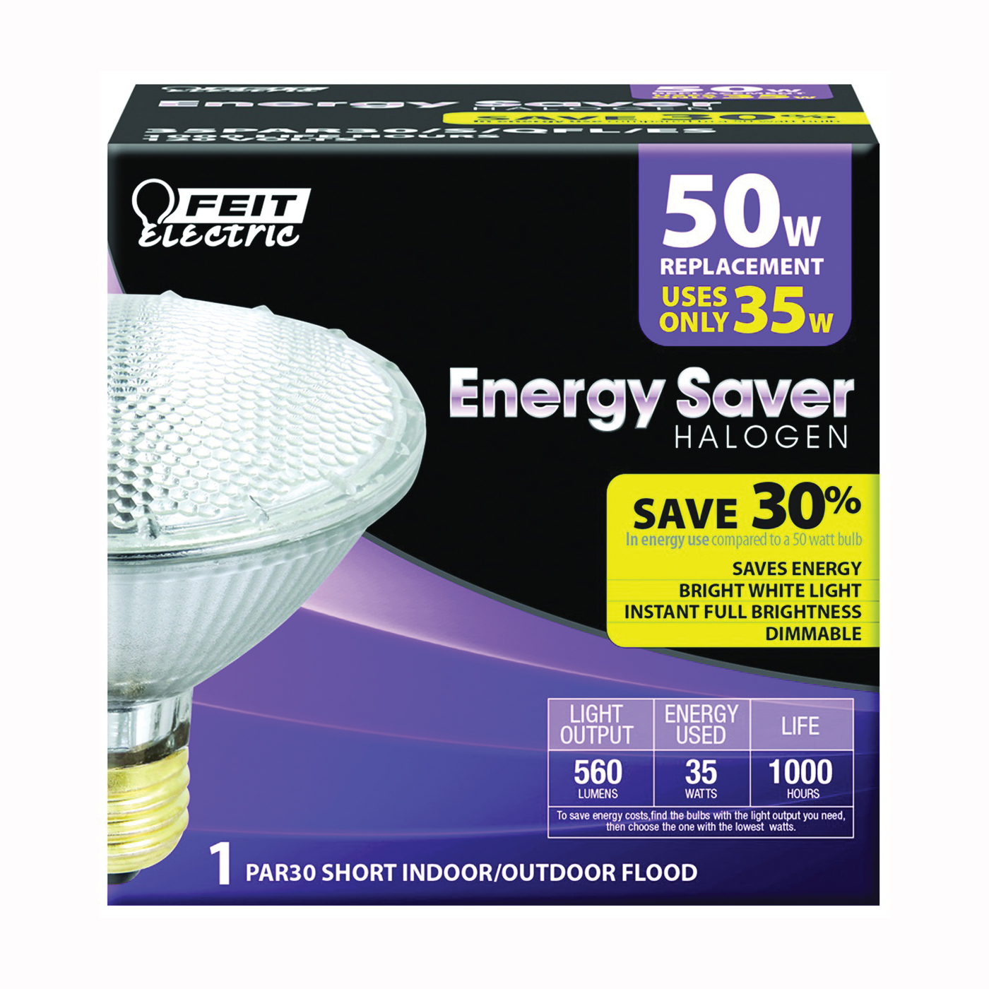 35PAR30/S/QFL/ES Halogen Bulb, 35 W, Medium E26 Lamp Base, PAR30 Lamp, Soft White Light, 560 Lumens