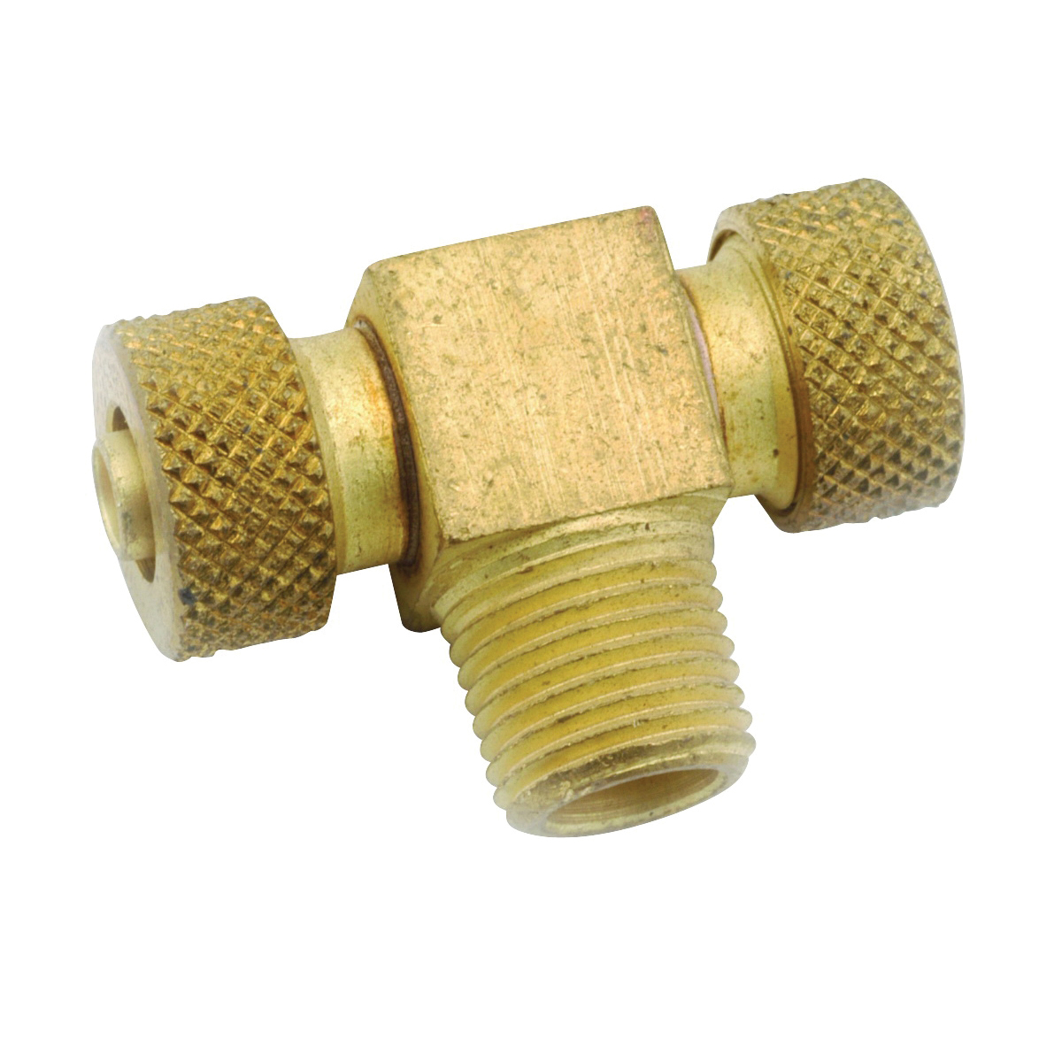50872-0402 Tube to Pipe Tee, 1/4 x 1/8 in, Compression x MIP, Brass