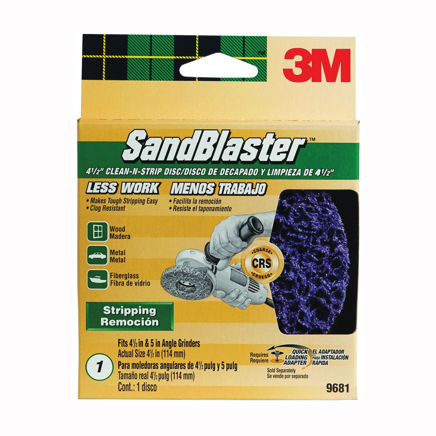 3M SandBlaster 9681 Grinding Disc, 7 x 7/8 in Pad/Disc - 2