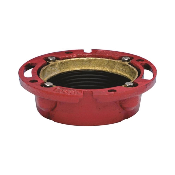 42255 Closet Flange, 4 in Connection, Iron, Red