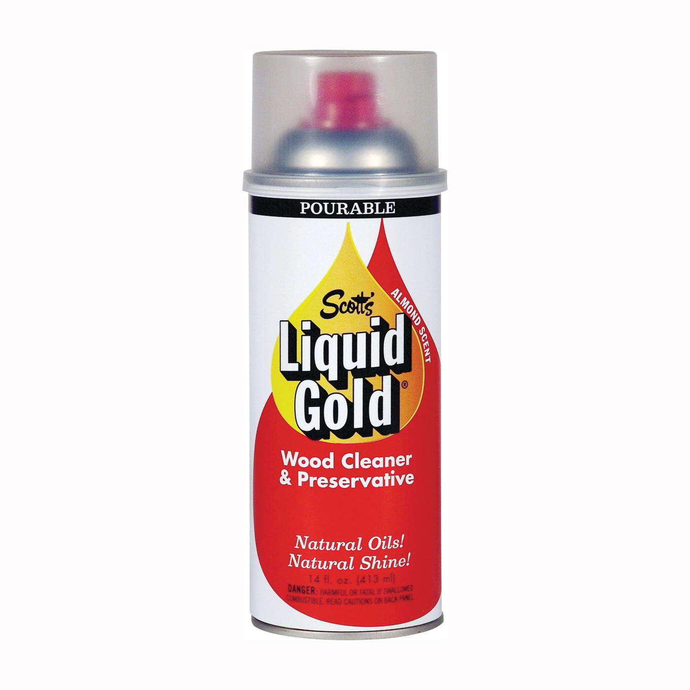 Scott's Liquid Gold 10018 Wood Cleaner and Preservative, 14 oz, Liquid, Almond, Amber - 1