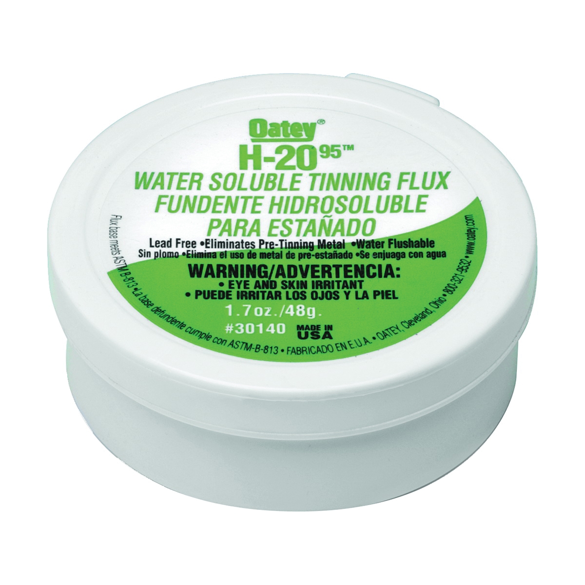 H-20 Series 30140 Water Soluble Flux, 1.7 oz, Paste, Gray