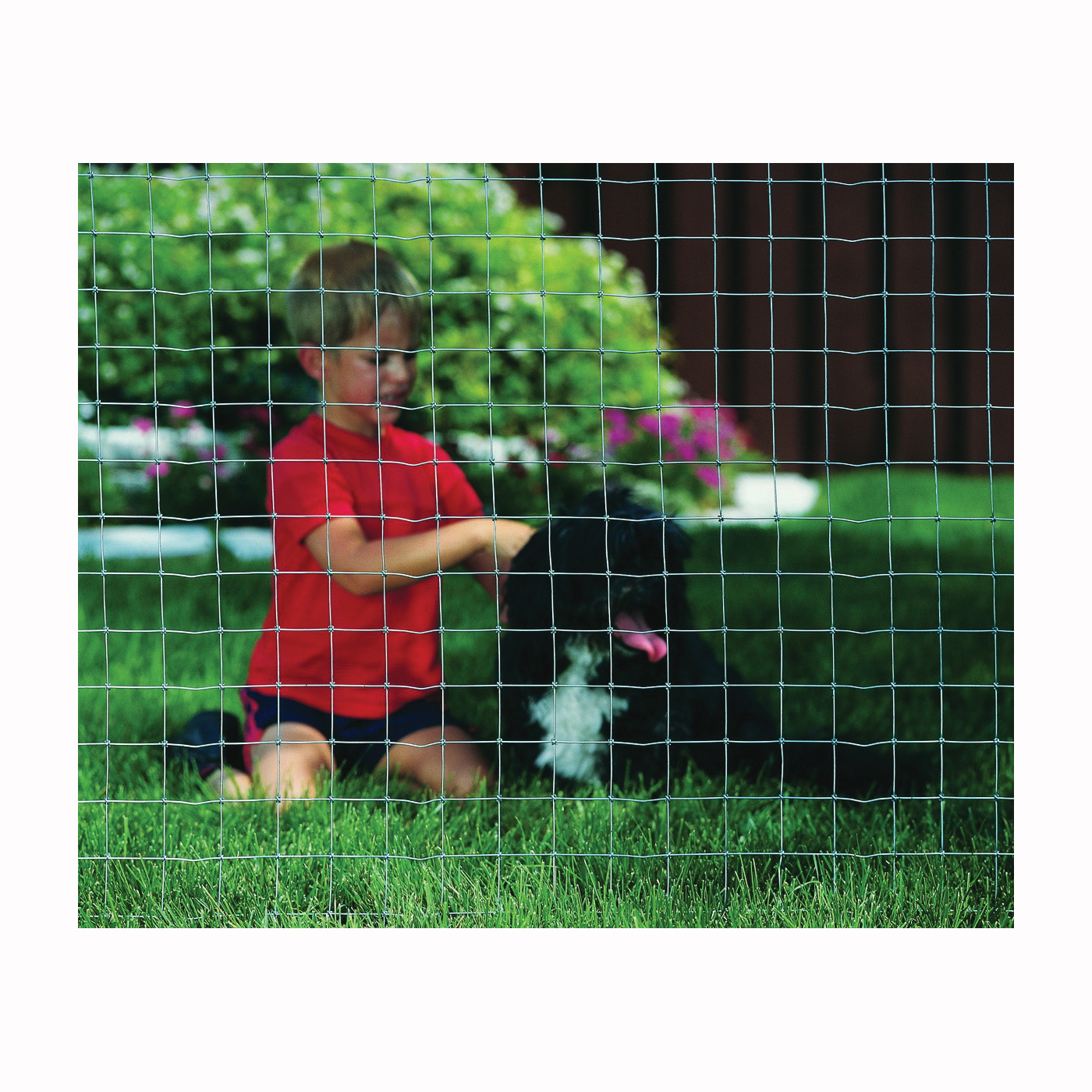 70742 Kennel Fence, 100 ft L, 48 in H, 2 x 2 in Mesh, 16 Gauge, Galvanized