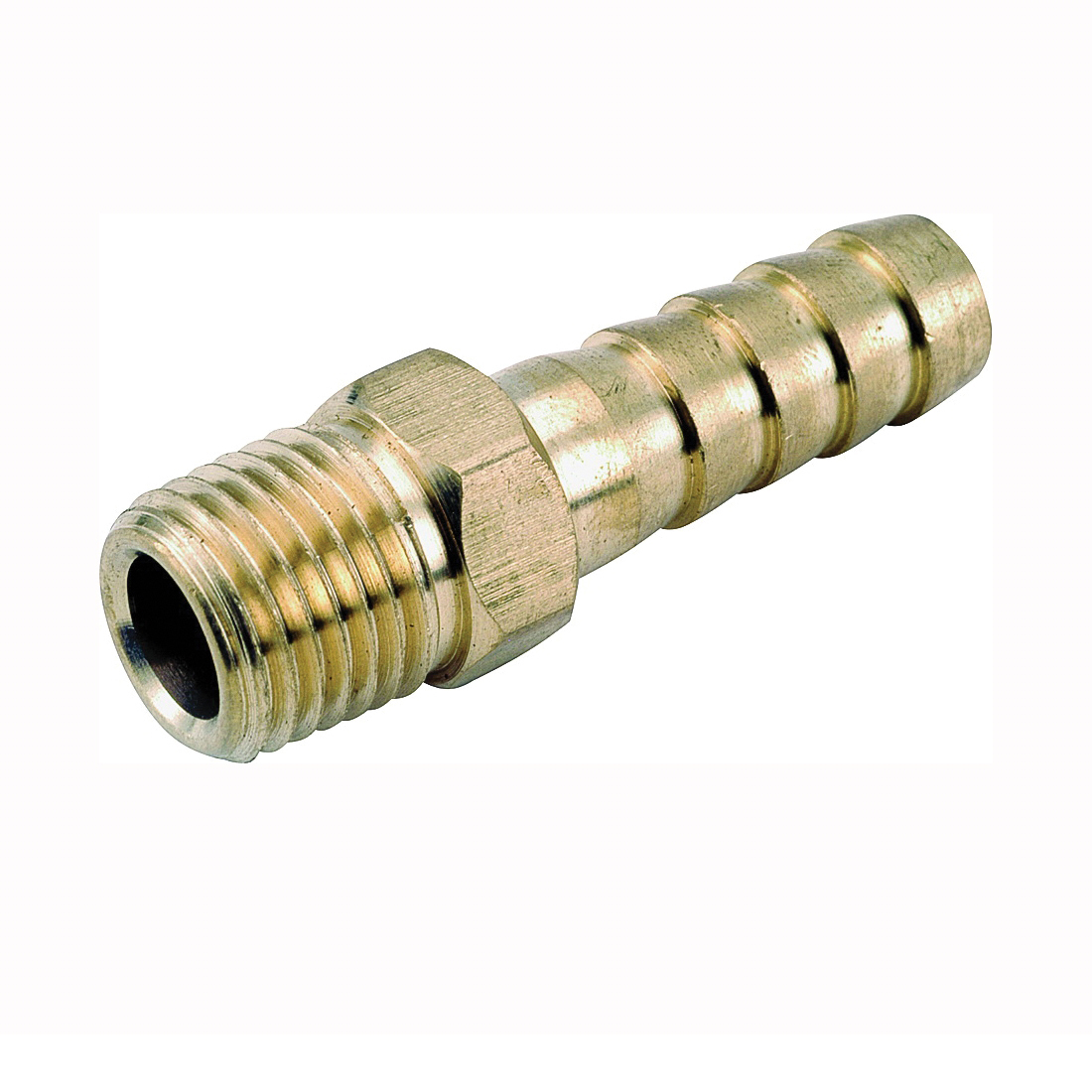 129 Series 757001-0806 Hose Adapter, 1/2 in, Barb, 3/8 in, MPT, Brass