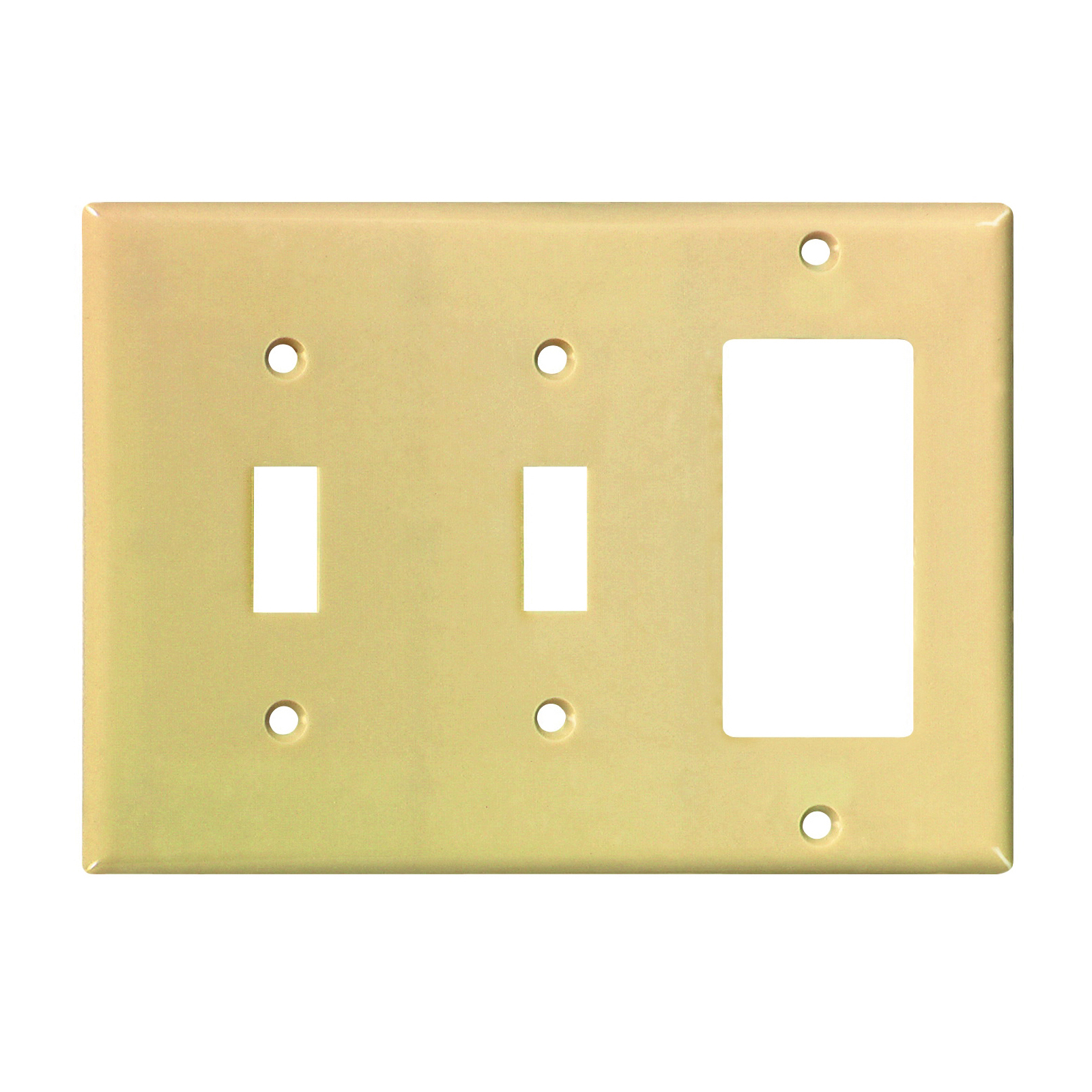 2173V-BOX Combination Wallplate, 4-1/2 in L, 6-3/8 in W, 3 -Gang, Thermoset, Ivory