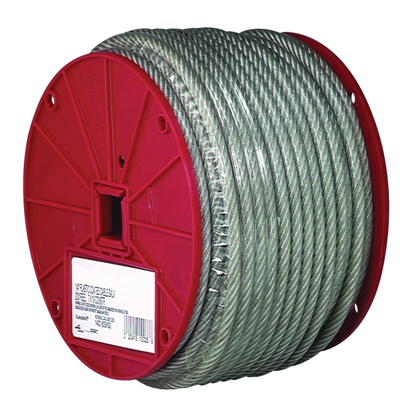 Campbell 7000397 Aircraft Cable, 3/32 in Dia, 250 ft L, 184 lb Working Load, Steel - 1