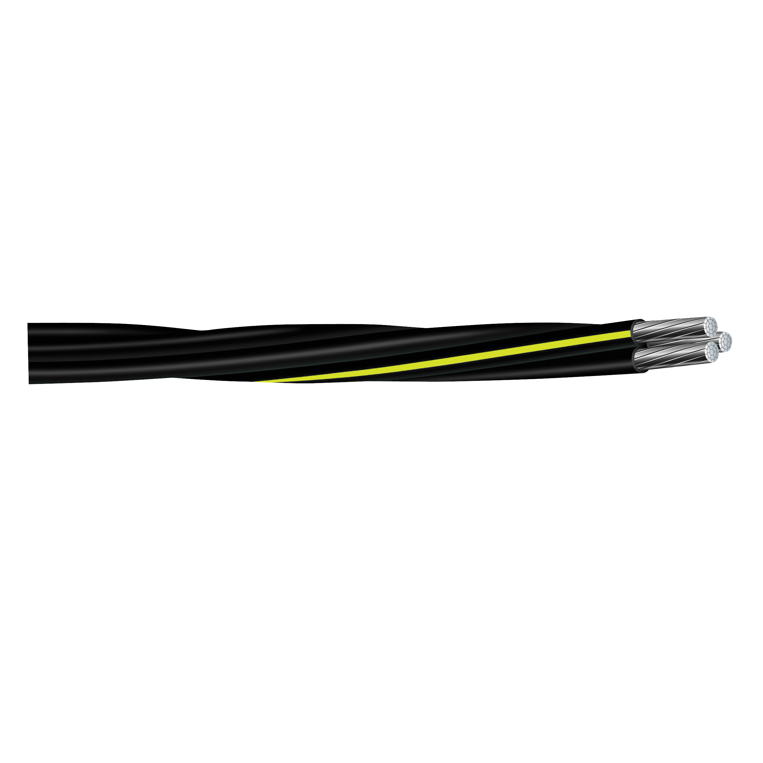 4/0 4/0 4/0 URD Series Building Wire, Yellow Sheath, #4/0 AWG Wire, 3-Conductor, 500 ft L, Aluminum Conductor