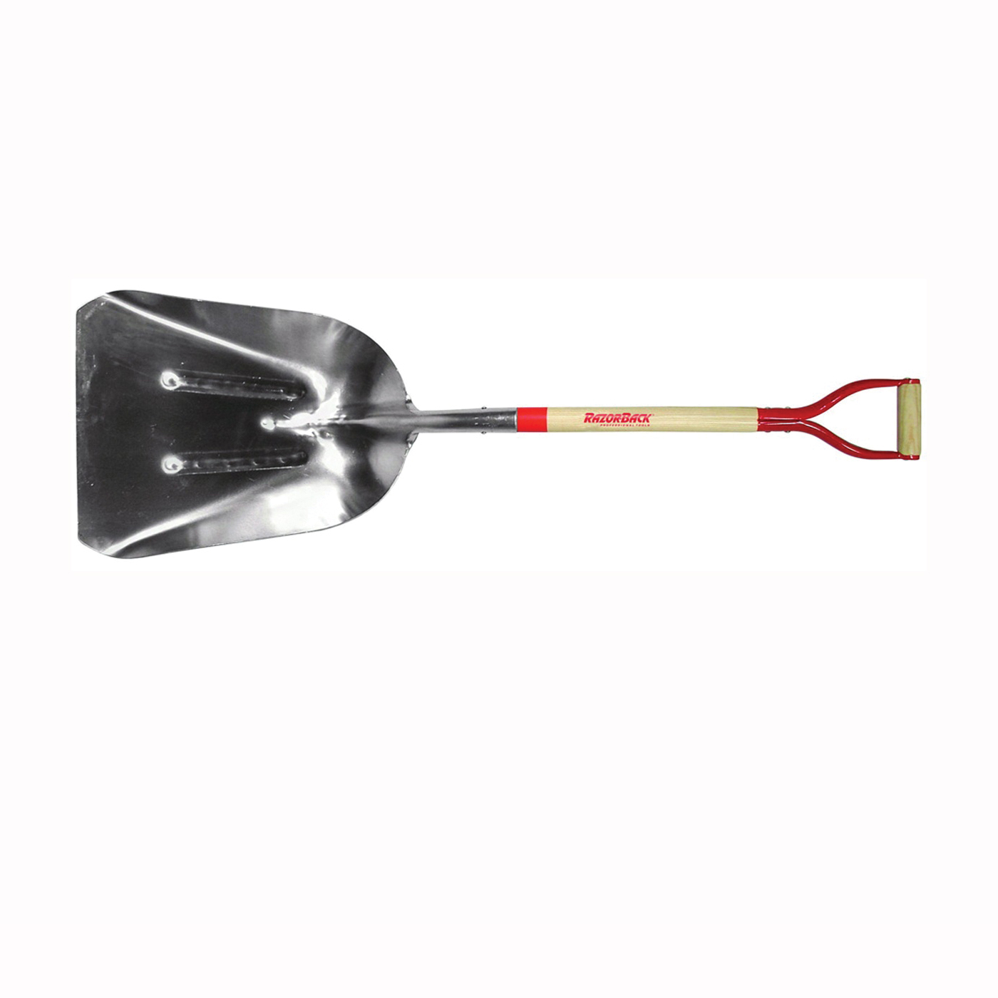 53130 Scoop Shovel, 15-1/4 in W Blade, 19-3/4 in L Blade, Aluminum Blade, Hardwood Handle, D-Shaped Handle