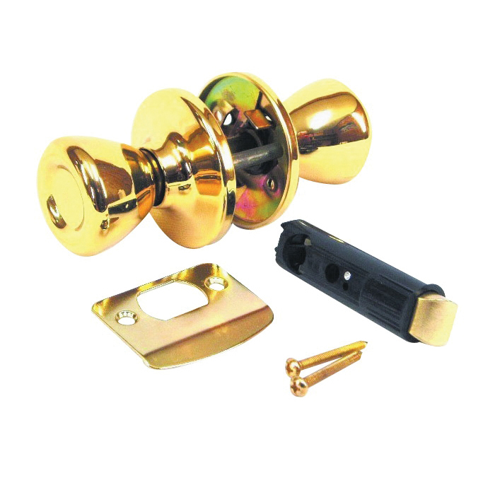 D-601B Door Passage Lockset, Metal, Brass