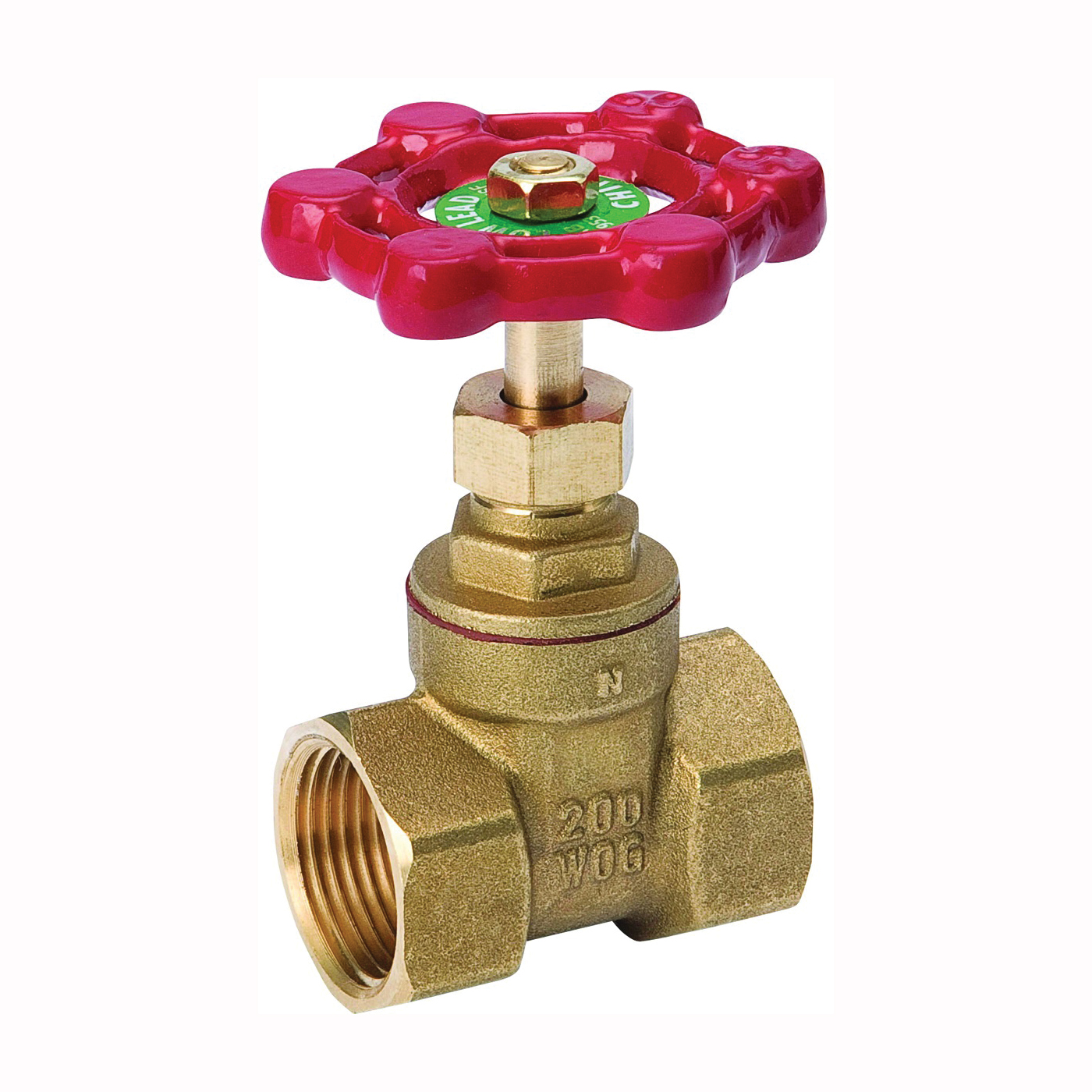ProLine Series 100-406NL Gate Valve, 1-1/4 in Connection, FPT, 200/125 psi Pressure, Brass Body
