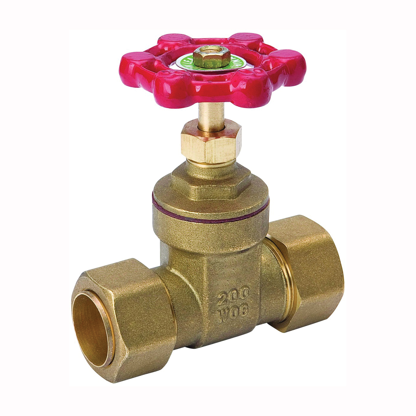 ProLine Series 100-803NL Gate Valve, 1/2 in Connection, Compression, 200/125 psi Pressure, Bronze/Brass Body