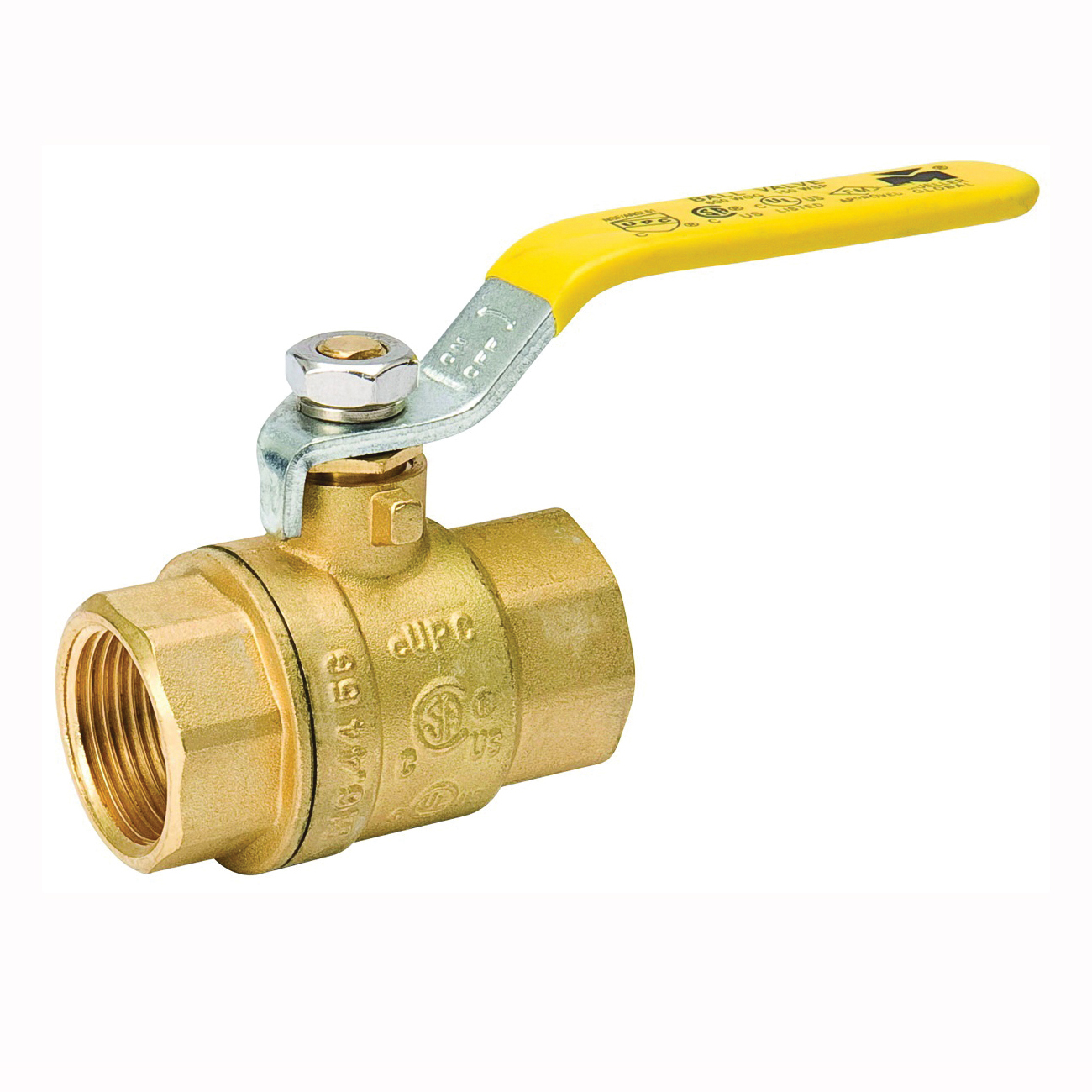 107-822NL Ball Valve, 3/8 in Connection, FPT x FPT, 600/150 psi Pressure, Manual Actuator, Brass Body